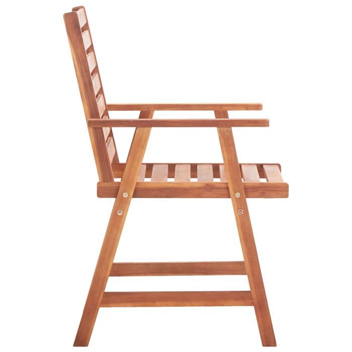 Chaises à manger dextérieur - (lot de 3) - Meuble de Siège - et coussins Acacia massif CC501