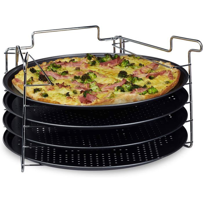 Plaques de cuisson pour pizza Lot de 4 plaques Dimensions 32x32 cm — free download