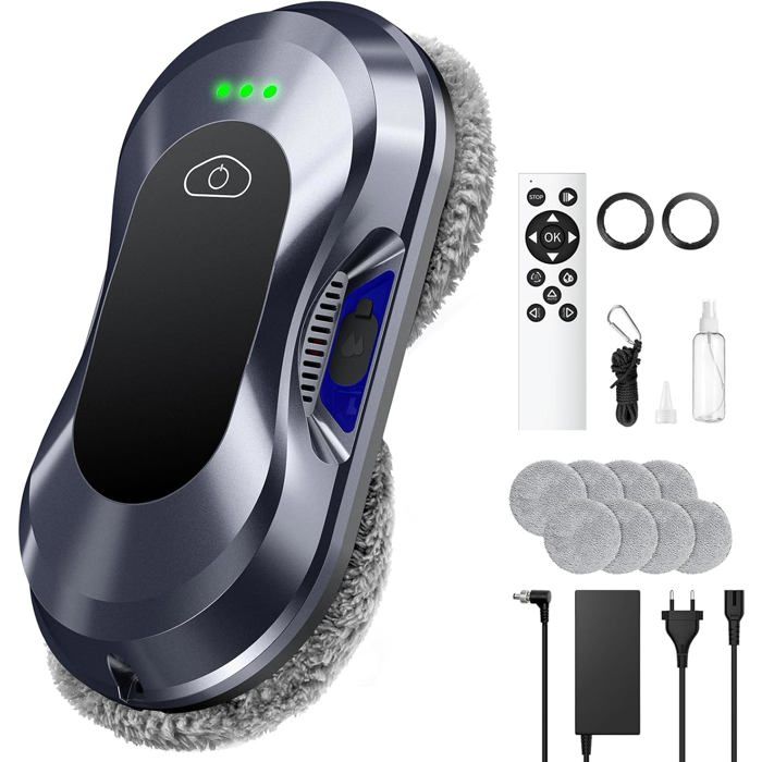 Robot Laveur De Vitre Automatique6000 Pa DAspirationRobot Nettoyeur De VitresNettoyage À Double HéliceDétection Des Bords - Yeerain