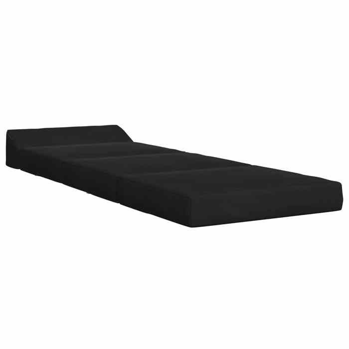 Banquette-lit - Canapé-lit pliable - vidaXL - velours - noir - 200 x 70 x 10 cm 8424314