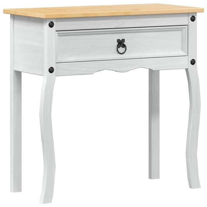 NEW Bout de Canapé MEUBLE dEntrée - UU - Table console - Blanc 73x35x73 cm Pin massif FR_79026