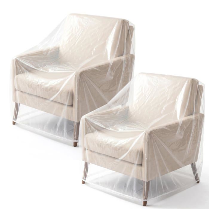 Housse Chaise Jardin Transparente Imperméable Indéchirable Ourlet Élastique Empilable/Balcon/Terrasse XSHWYAN