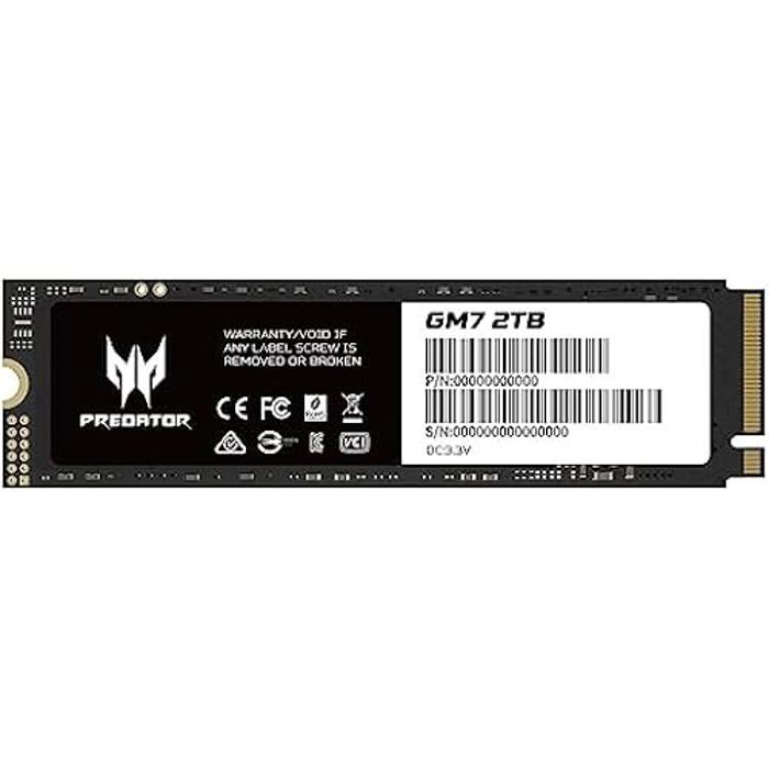SSD - ACER - Predator GM7 - 2 To - M.2 - PCI Express 4.0 NVMe