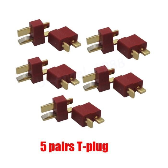 Connecteurs RC XT60 - Lot De 5 Paires (Mâle + Femelle) Avec Gaines Thermorétractables | Pour Batteries, Moteurs Brushless