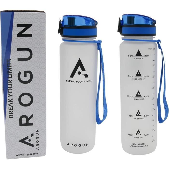 Arogun Gourde de 1 litre avec marquage du temps-Anti-fuite-Sans BPA- Bouteille d'eau avec heure comme rappel d'hydratation et[95] - Cdiscount  Sport