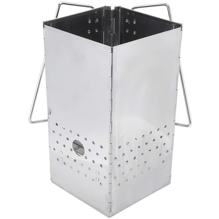 Poêle à Bois De Randonnée Pliable – Acier Inoxydable, Brûleur Camping, Neuf