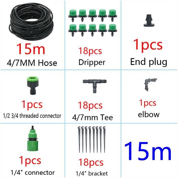 Kit Irrigation Goutte à Goutte – 100 Goutteurs Réglables, Pour Tuyaux 4/7 Mm, Débit 0-70 L/h - 6