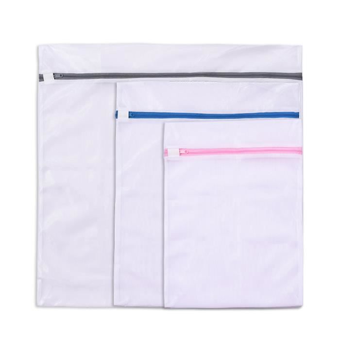 Lot De 3 Sacs à Linge En Maille - 30x40 Cm - Pour Machine à Laver - Avec Fermeture éclair - Protège Sous-vêtements, Vêtements Délicats Et Bébé