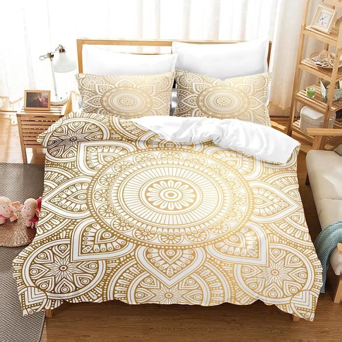 Parure De Lit 220X240 Enfant Garçon avec 2 Taies d'oreiller 65x65cm Housse  Couette Bohème Doux Microfibre Parure De Lit 2 Personnes - Cdiscount Maison