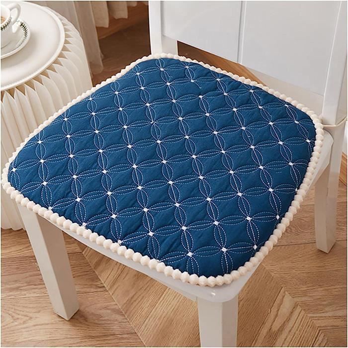 Coussin De Chaise De Jardin Déhoussable 40x40x8 Cm - Tissu Polyester Imperméable, Avec Sangles De Fixation