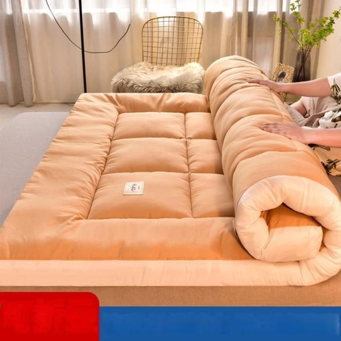 Matelas Futon Japonais Pliable Coton – 1 Ou 2 Places Tatami Sol 70x190 / 140x190