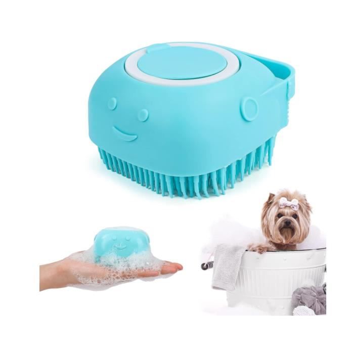 2pcs Brosse de Bain pour Chien Brosse Shampoing Chien Brosse Douche Chien Brosse de Bain en Silicone pour Chiens et Chats avec