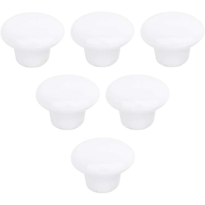 Lot De 6 Poignée-Bouton Rond En Porcelaine, Bouton De Meuble, Bouton De ...