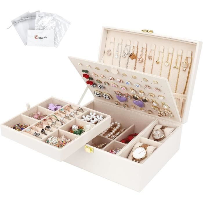 Boîte À Bijoux, Petite Boîte De Rangement Bijoux De Voyage En Cuir Pu