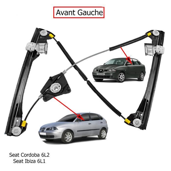 Mécanisme de Lève vitre pour Seat Cordoba et Ibiza III de 2002 à 2009 - AVANT GAUCHE (côté conducteur)