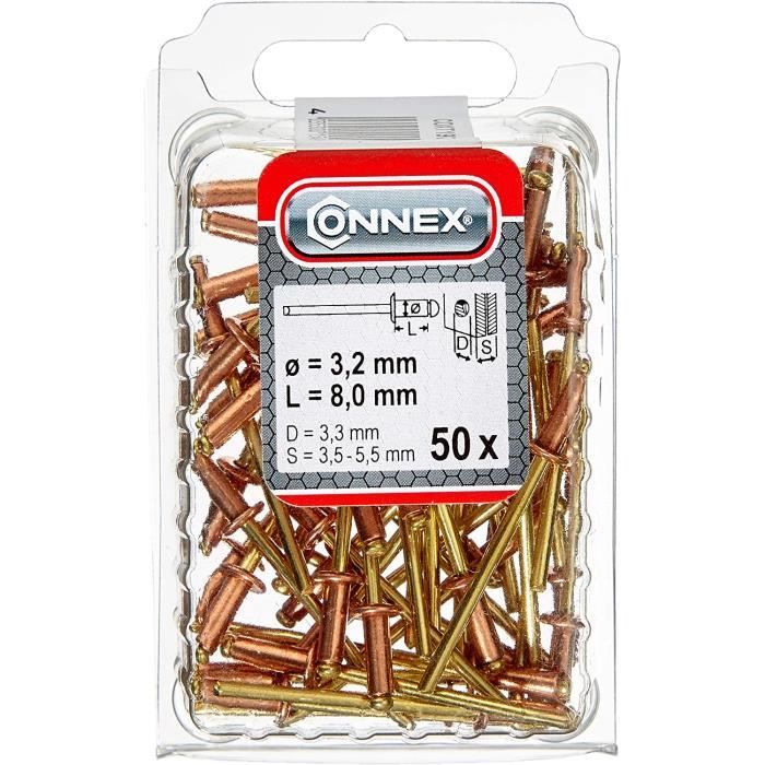 Blister 30 Rivets Aveugles Alu ø5 X 10 Mm - Réf : 045-0027