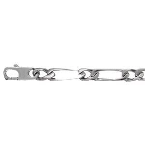 Bracelet - 1001 BIJOUX - Acier maille 1+1 6mm - Homme - Argenté