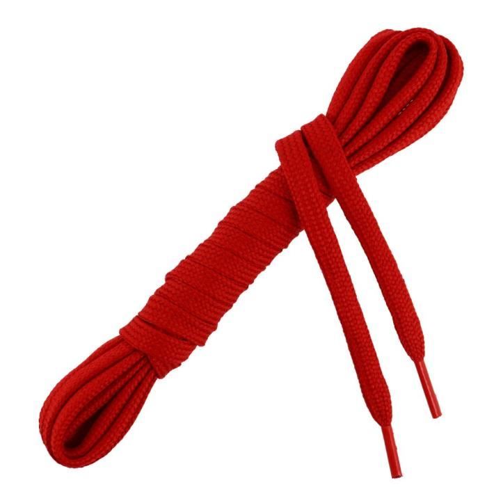 Les Lacets Francais Lacets plats et epais SPORTIF Pour tous les baskets et chaussures de sport 90cm Unisexe Rouge