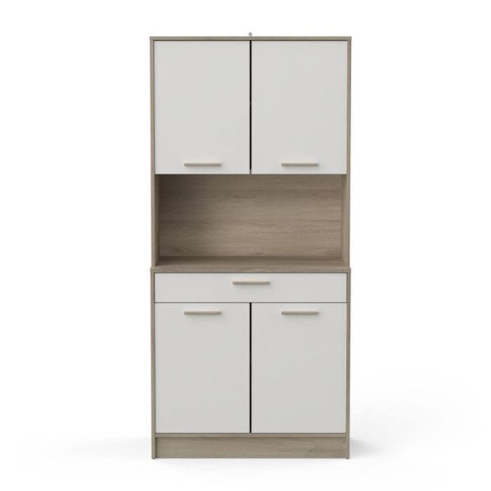vaisselier 4 portes 1 tiroir chêne/blanc - mobo - contemporain - design