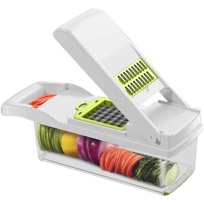 NEUF Trancheuse De Pomme De Terre Coupe-frites En Acier Inoxydable Hachoir Dicer De 2 Lames NEUF Trancheuse De Pomme De Terre Coupe-frites En Acier Inoxydable Hachoir Dicer De 2 Lames