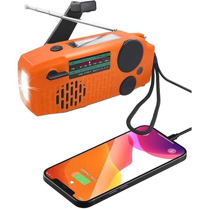 Radio Am-Fm Noaa À Manivelle, Radio D'Urgence À Énergie Solaire Avec