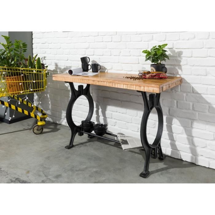 Console - Fer et bois massif recyclé laqué - INDUSTRIAL #36 Console - Fer et bois massif recyclé laqué - INDUSTRIAL #36