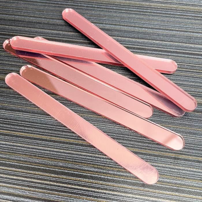 50 Bâtonnets De Glace Réutilisables En Acrylique - Or Rose - 11,5 Cm - Avec Film Protecteur - Pour Popsicles Maison, Décoration, DIY - 11