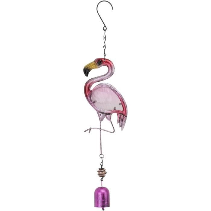 Éolienne Décorative Flamant Rose Swirl Bird – Sculpture De Vent Pour Jardin, Patio, Piscine – 40x15x24 Cm