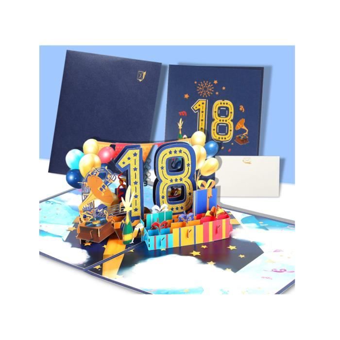 Carte Anniversaire 3D Pop-up - Scène Joyeux Anniversaire Avec Gâteau, Ballons, Idéale Pour Maman, Amie, épouse