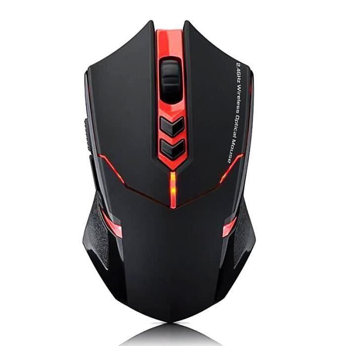 Souris de jeu USB optique sans fil 2.4GHz silencieuse