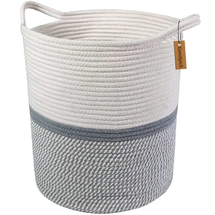 Rangement Et Organisation Panier A Linge Tres Grand Avec Poignees Panier A Linge Style Nordique Pour Bebe Avec Paniere Tressee Rose Fonce Gris Beige Panier En Corde En Coton Kaersishop Cuisine
