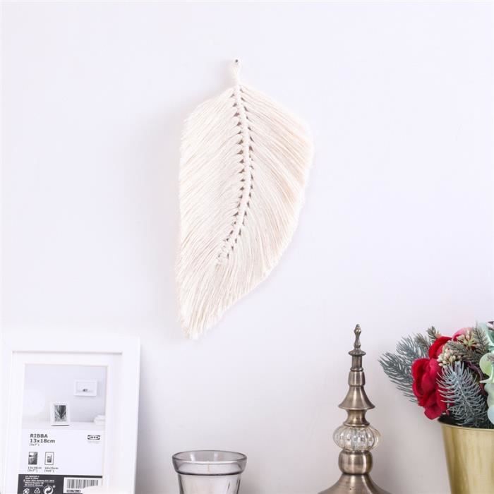 Y-Z bohème macramé tenture murale à la main coton corde tissé tapisserie feuille