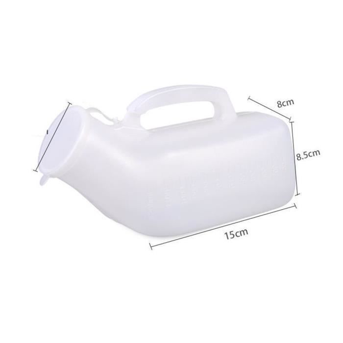 Color white Bouteille urinoir Portable pour hommes, 1200ml