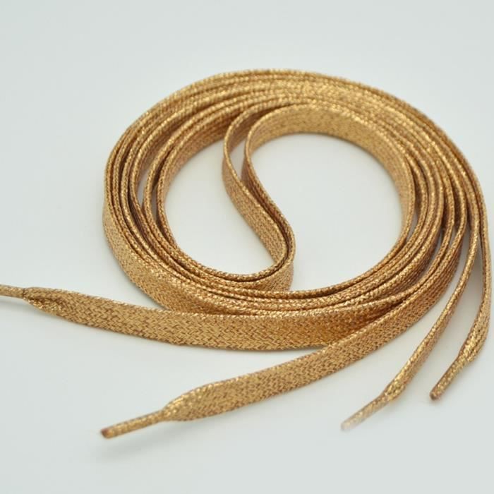 Lacets plats dorés sale