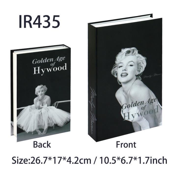 Boîte Rangement Secret Faux Livre Décoratif - 26x17x4cm - Cache Télécommandes, Papeterie, Objets - 9