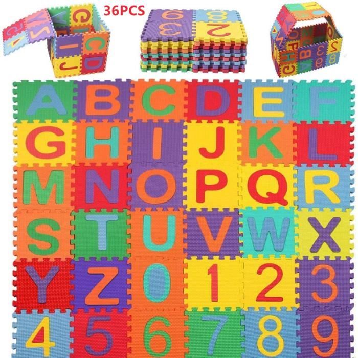 36pcs mousse EVA douce bébé enfants tapis de jeu numéro de puzzle alphabet 