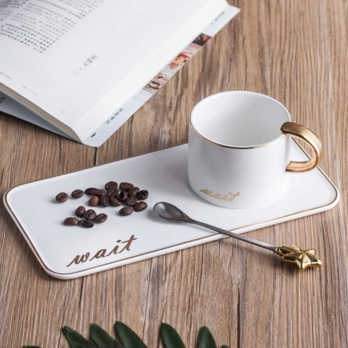 Service à Café Avec Soucoupes,Tasse à Café En Céramique Peinte Or