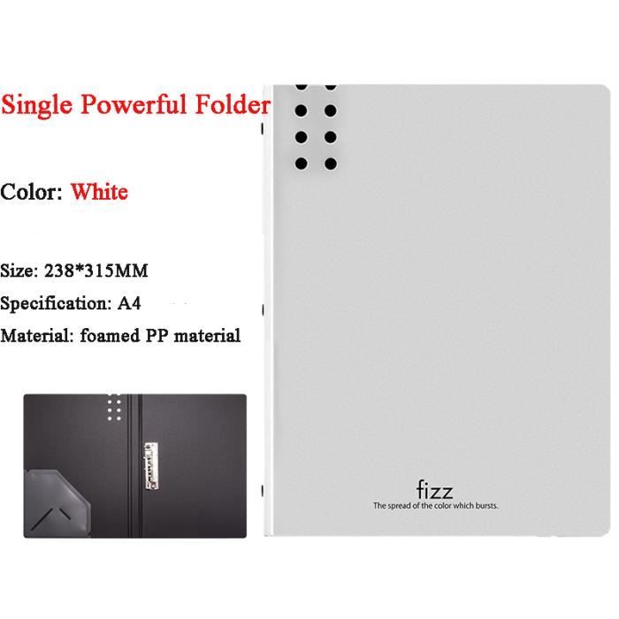 Couleur Single Clip Blanc classeur A4 multicolore, fournitures de bureau,  livre de données, organiseur de col - Cdiscount Beaux-Arts et Loisirs  créatifs