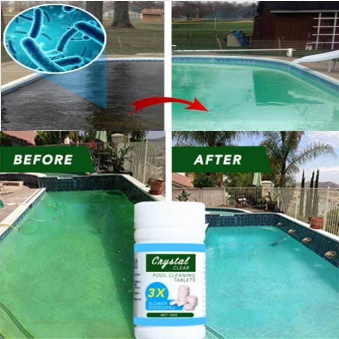 100pcs Tablette de nettoyage de piscine purifie efficacement l'eau