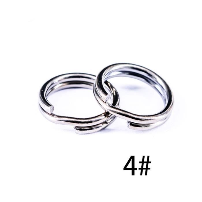 Connecteurs Anneaux Fendus Pêche En Acier Inoxydable - Double Boucle, Tailles 4,5 à 16,5 Mm, Lot De 50