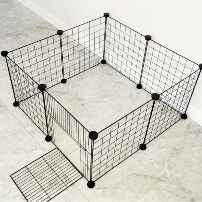 Enclos Pliant En Metal Avec Porte Enclos Exterieur Parc Diy Pour Lapins Domestiques Chiens Et Animaux Chiot 12 Pieces 35 35cm Cdiscount Animalerie