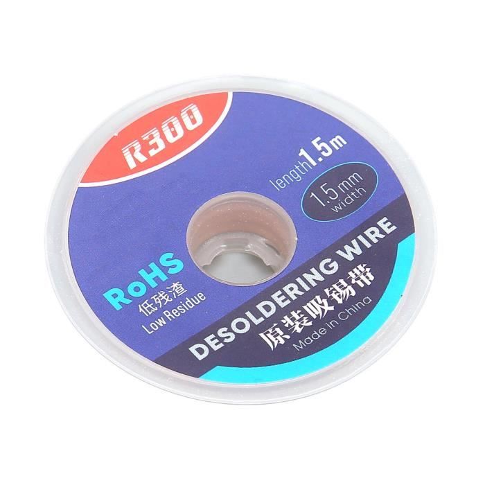 Retoo Fente à Dessouder 2 Mm X 1,5 M Avec Treillis Fin, Mèche à Souder