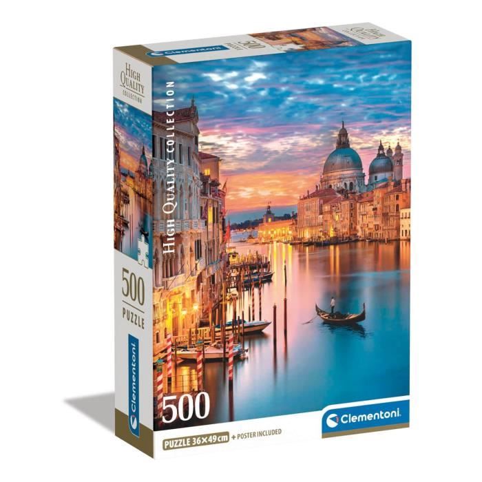 Puzzle 500 pièces - CLEMENTONI - Venise Illuminé - Voyage et cartes - Enfant - Intérieur