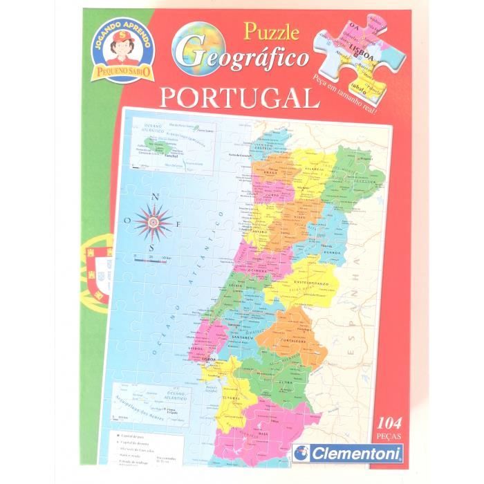 Puzzle du Portugal - CLEMENTONI - 104 pièces - Voyage et cartes - Enfant - Multicolore