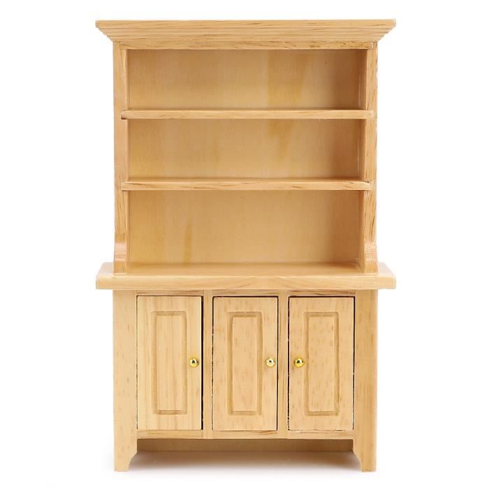 Mini Armoire Blanche 1:12 – Meuble Salon Ou Chambre Pour Maison De Poupée – Bois Naturel Finition Soignée