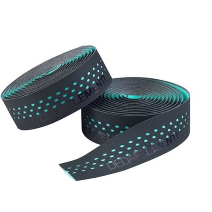 Jeu de guidoline Deda Presa - Noir/Turquoise - Ruban de guidon micro-perforé