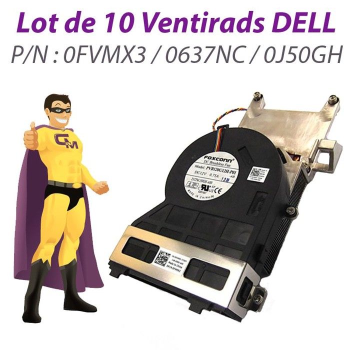 Lot De 10 Ventilateurs Processeur Fujitsu (V26898-B969) Pour PC E500 E520 E700 E720 E900 E910 E920 DT