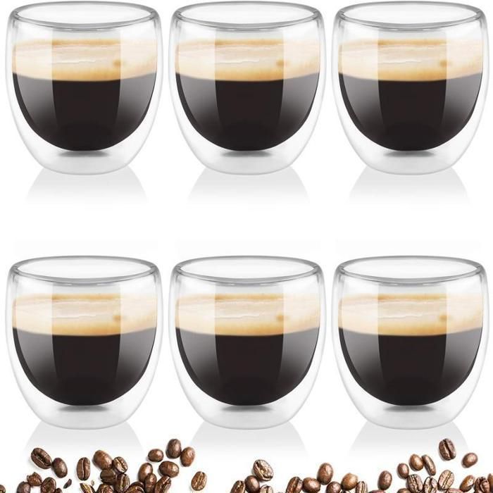 Lot De 2 Tasses à Café En Verre Double Paroi - 350 Ml - Isothermes, Borosilicate - Pour Latte, Cappuccino, Thé Lot De 2 Tasses à Café En Verre Double Paroi - 350 Ml - Isothermes, Borosilicate - Pour Latte, Cappuccino, Thé