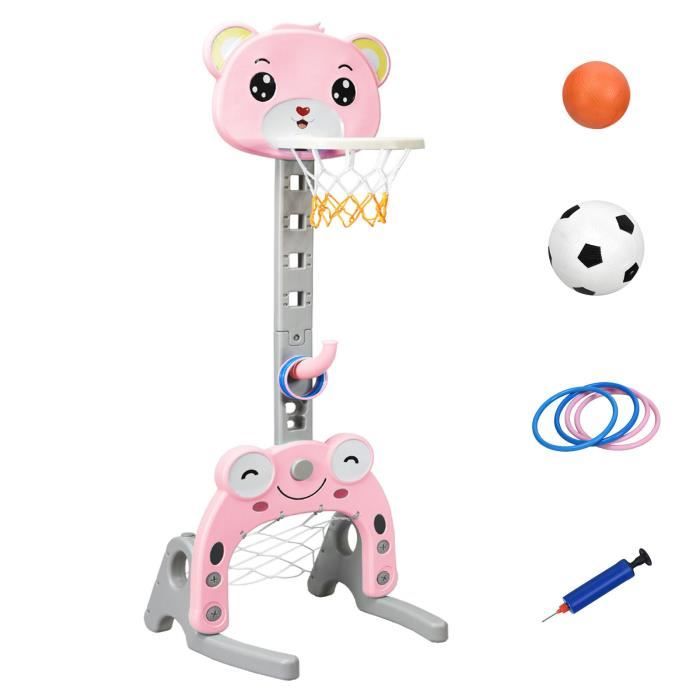 Panier De Basket Enfant 2 En 1 – Hauteur Réglable 70-105 Cm, Pour Piscine Et Intérieur, Base Stable Remplissable D'Eau Ou De Sable, Cadeau Idéal Pour Enfants De 3 à 8 Ans