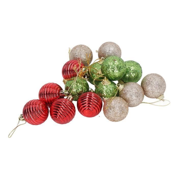 12 Boules De Noël Incassables Vertes - Décorations Suspendues Rondes 6 Cm Pour Sapin, Fêtes, Mariages - 7